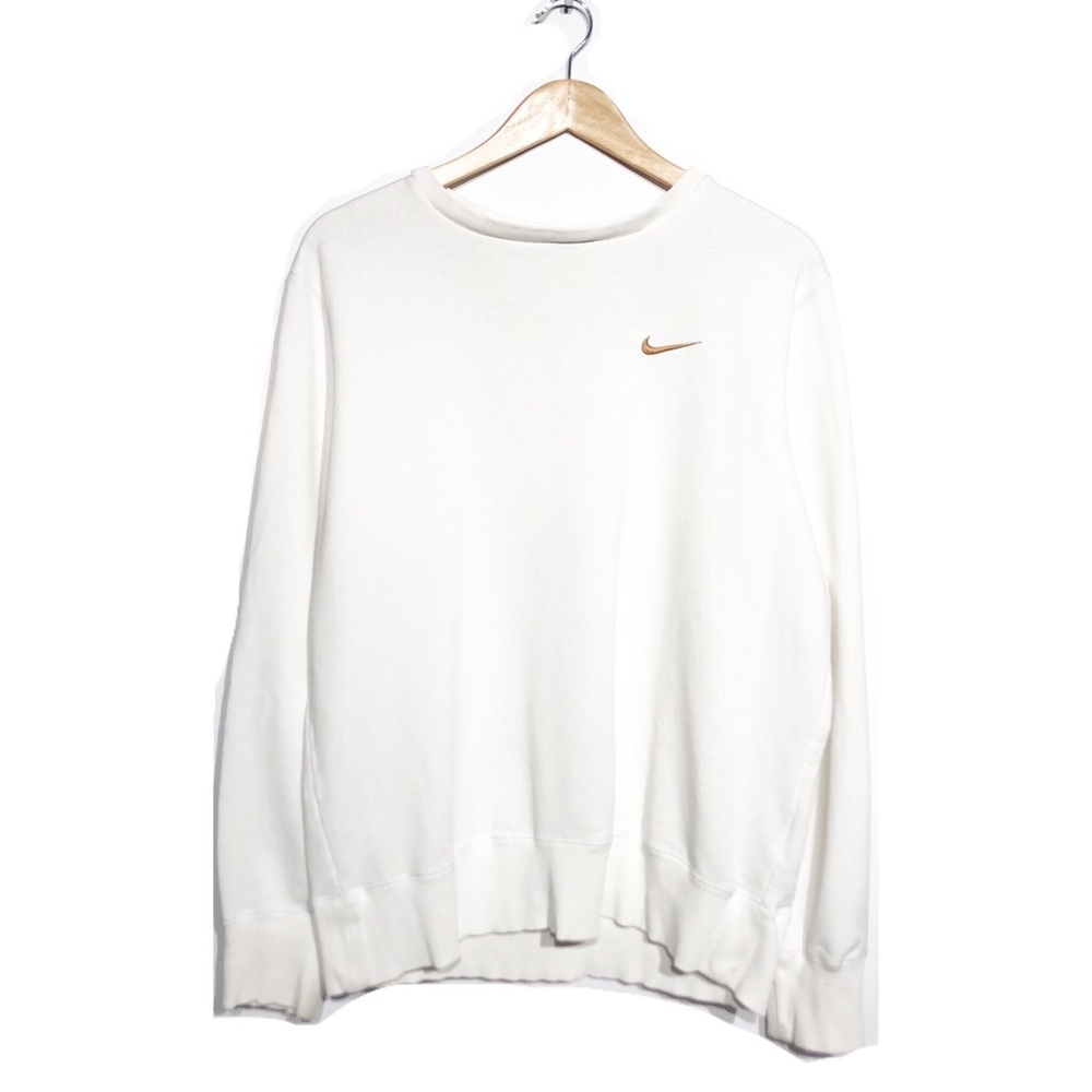 Vintage Nike swoosh crewneck white gold